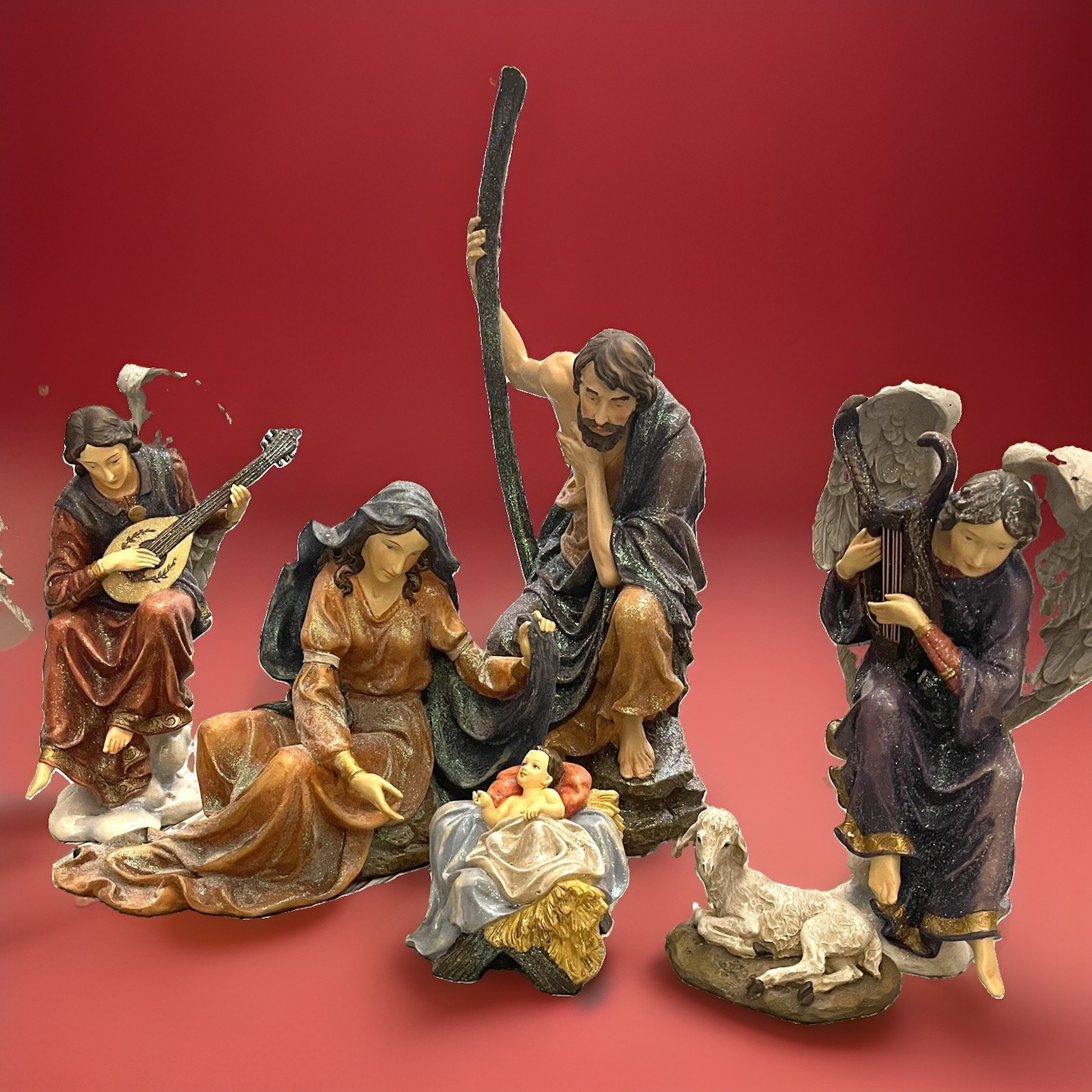 Large Pre-Owned 6-Piece Mark Roberts Nativity Set w/Original Box