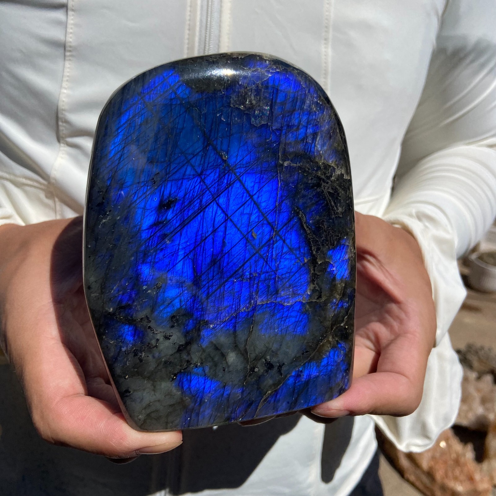 3.1lb Natural Gorgeous Labradorite Quartz Crystal Stone Specimen Healing