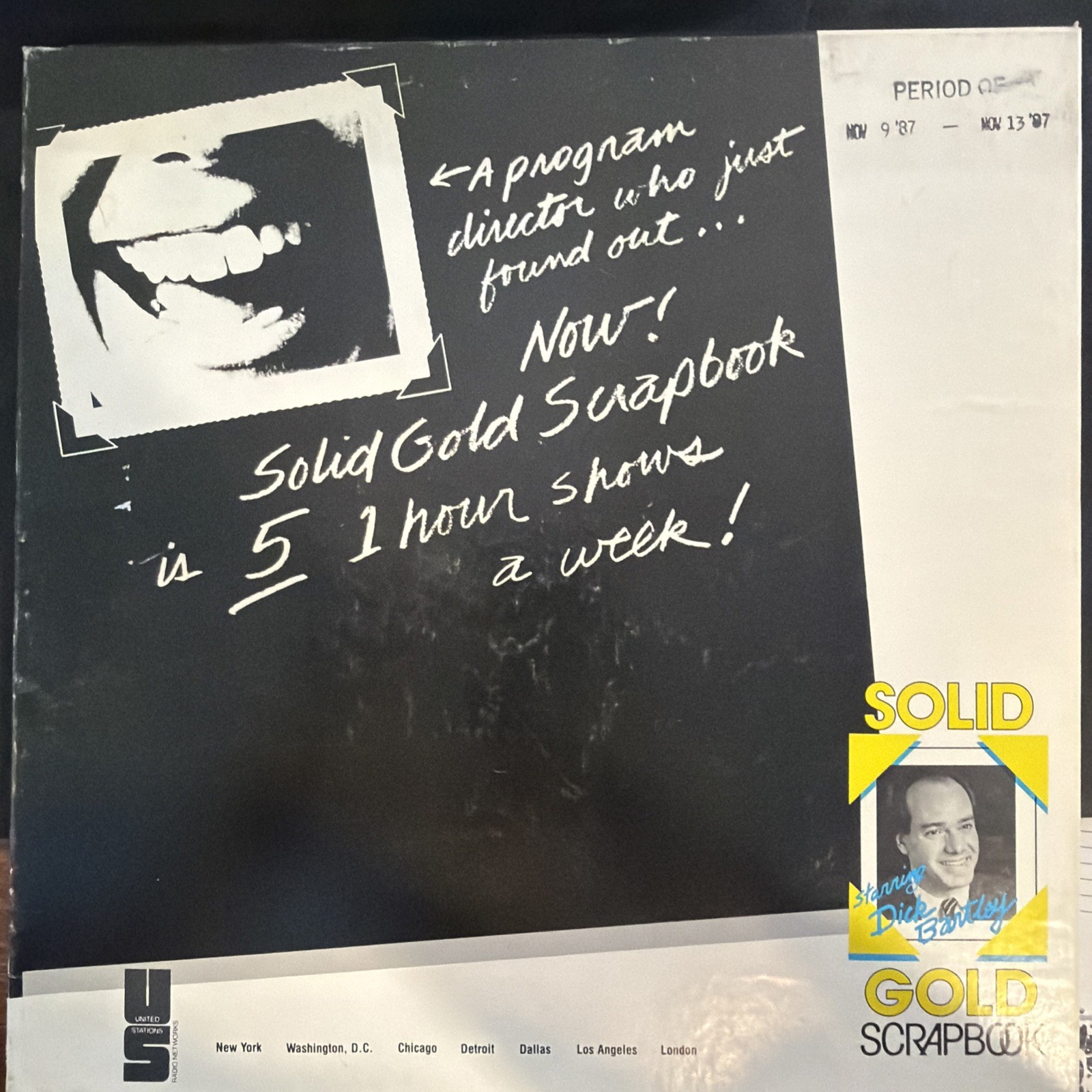 Lot/5 UNISTAR Solid Gold Scrapbook Radio Programming Collectible Nov 9-13th 1987