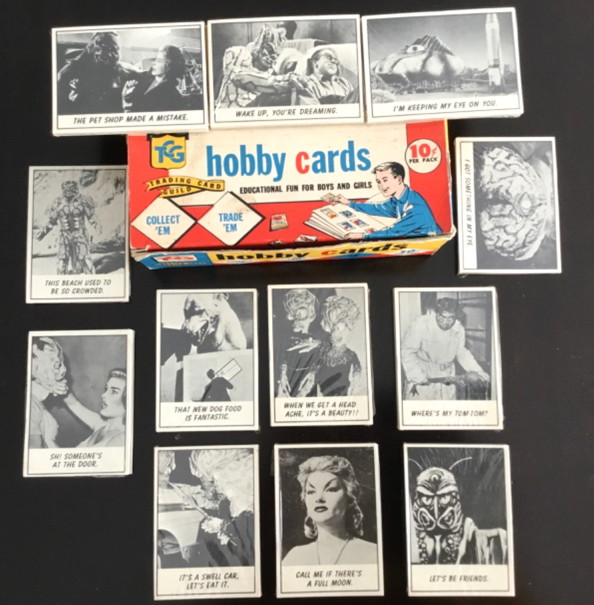 1966 Topps Monster Laffs 12 Mint Unopened Cello Movie Packs Plus Original Box