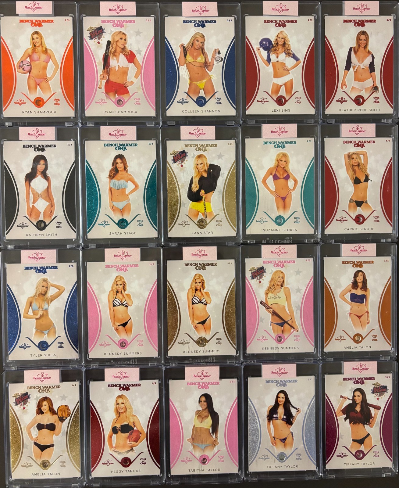 2024 Benchwarmer One TIFFANY TAYLOR 1/1 Pink Foil ENCASED GEM CARD All-Stars