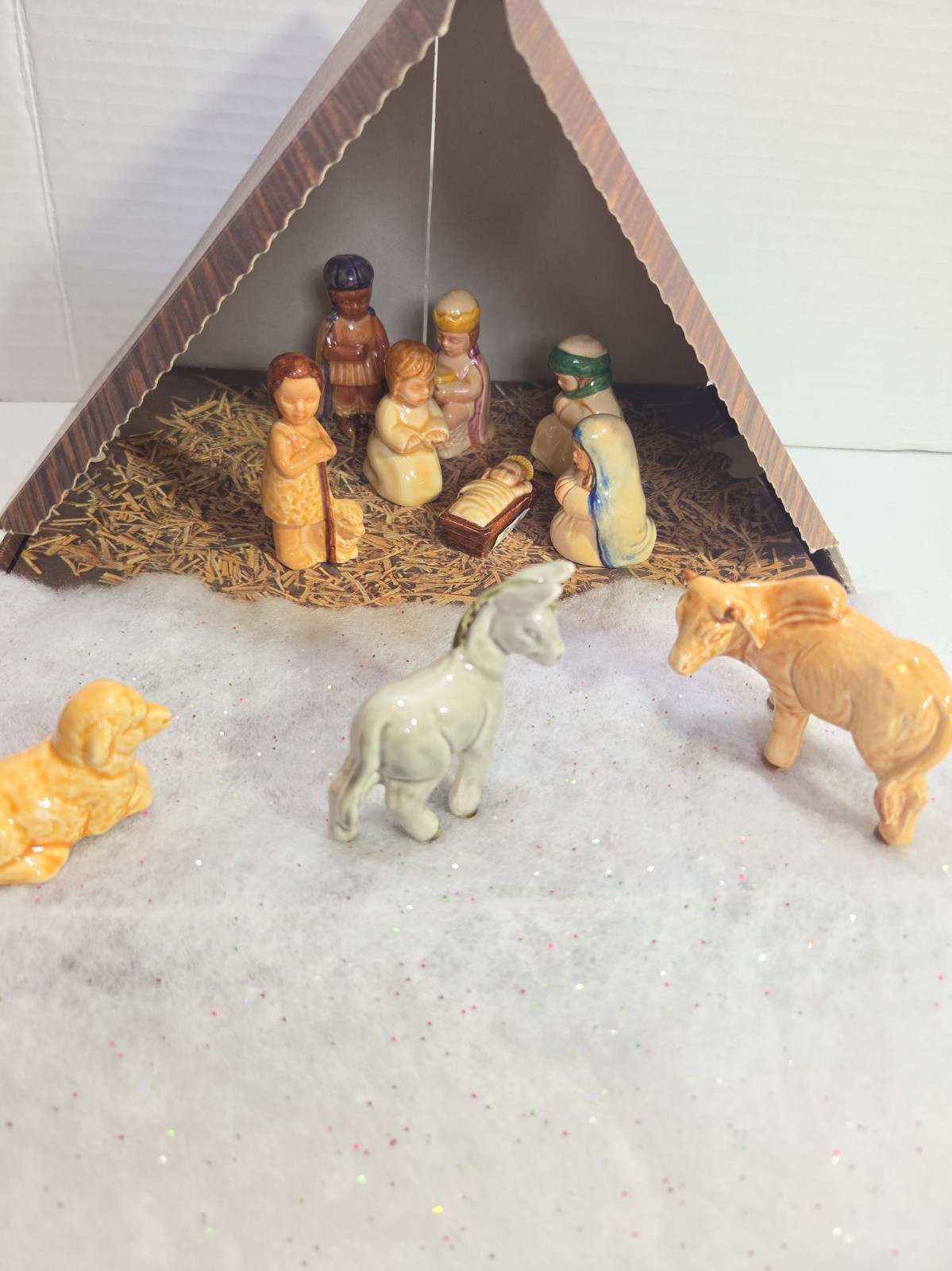 VINTAGE GOEBEL NATIVITY SET 10 PC MINI FIGURINES FIGURES W GERMANY HUMMEL 