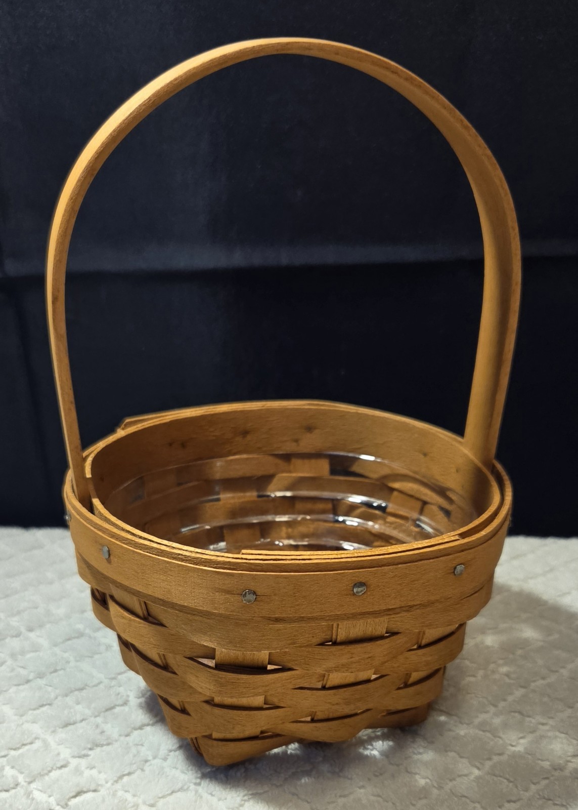 Longaberger 1993 May Series Lily Of the Valley Basket and Plastic Protector