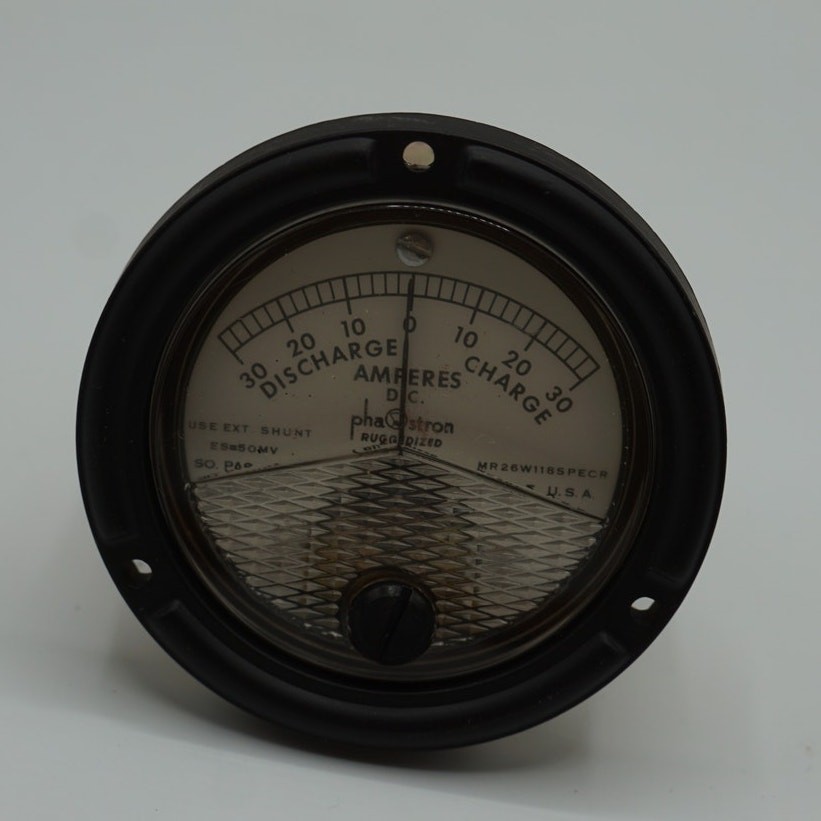 Phaostron Ruggedized Model MR26W118 DC Amperes Meter Charge Discharge
