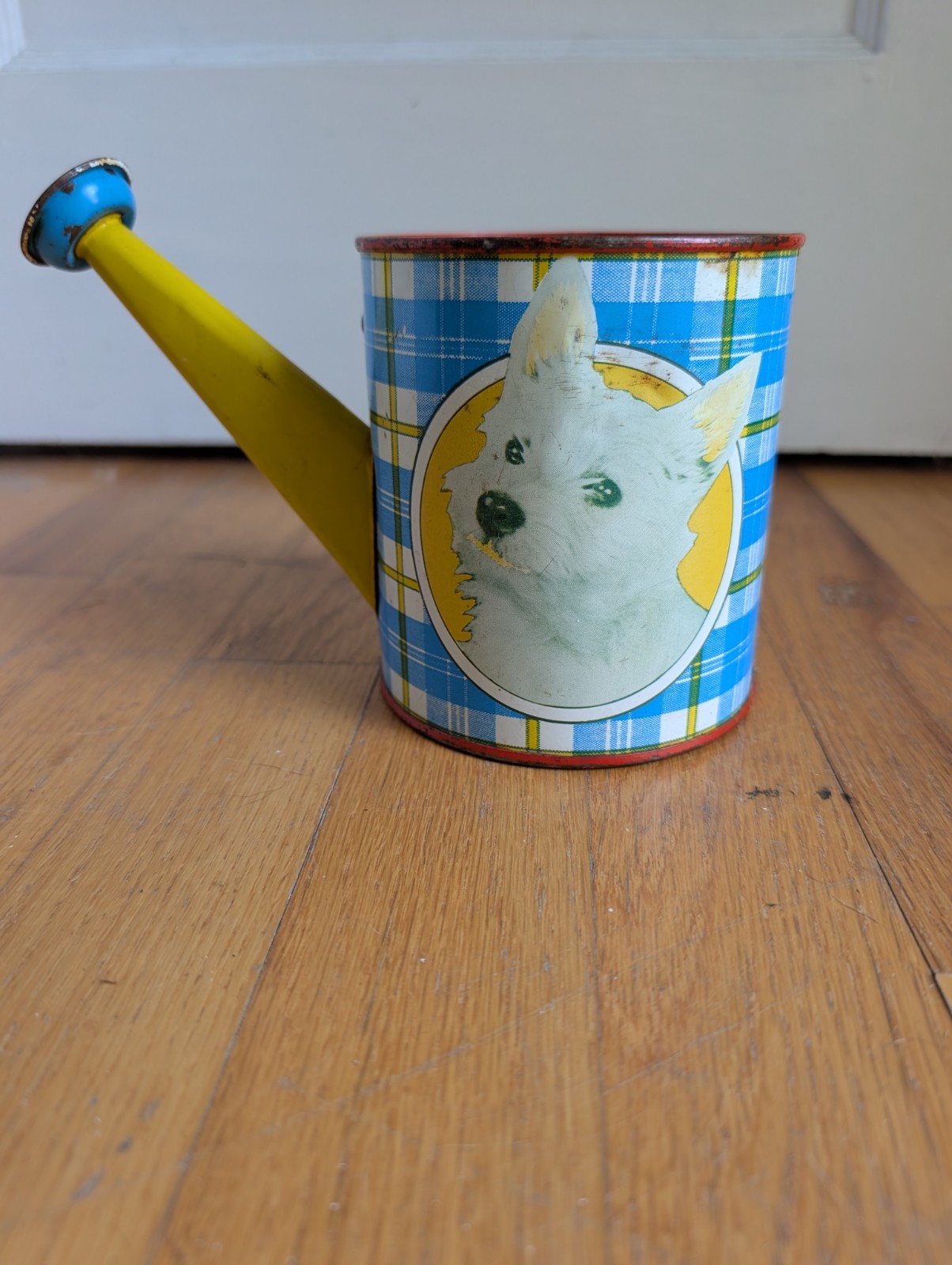 Vintage Ohio Art Metal Watering Can  Pictures of Cat And Dog