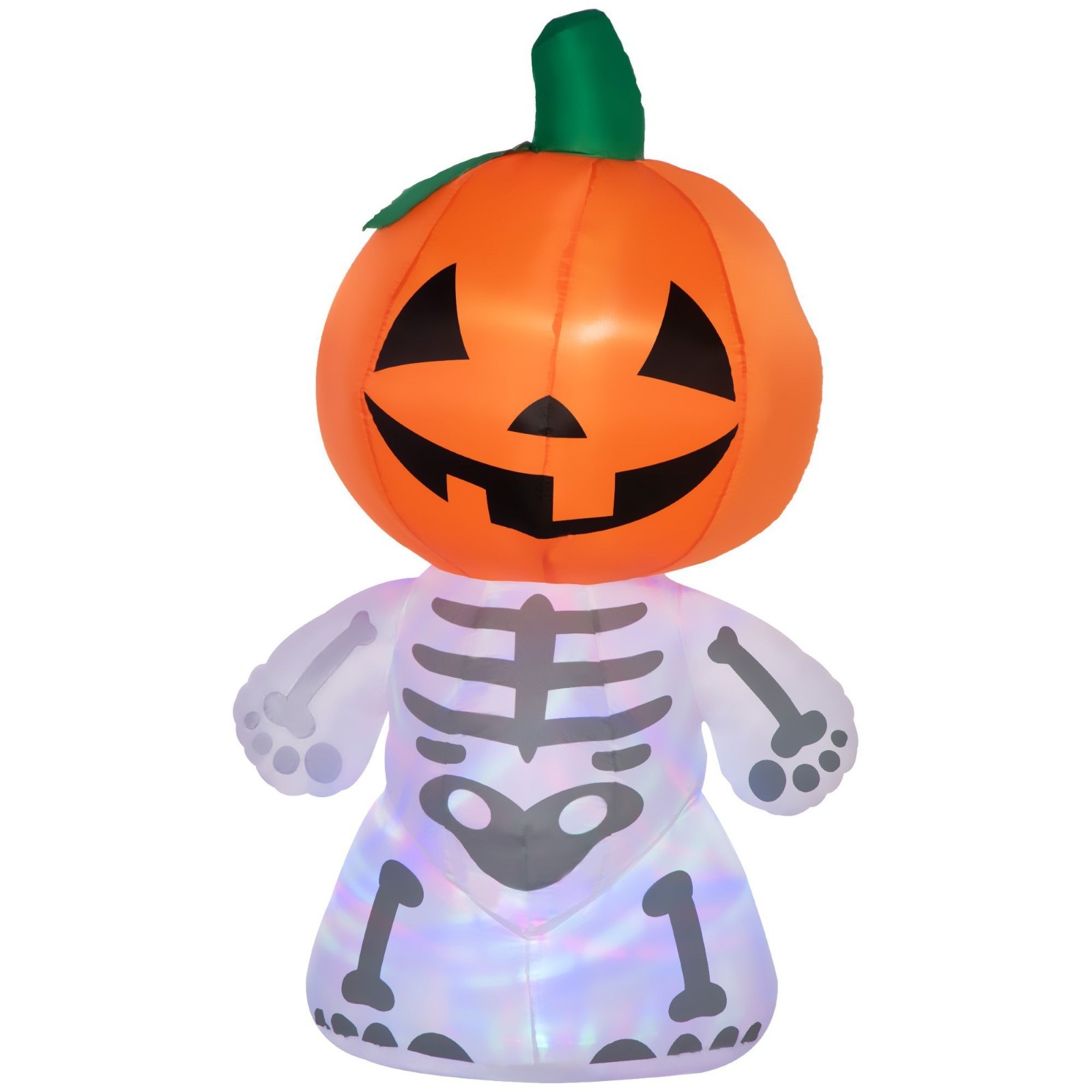 6FT Halloween Inflatable Smiling Skeleton Ghost Pumpkin LED Rotating Light