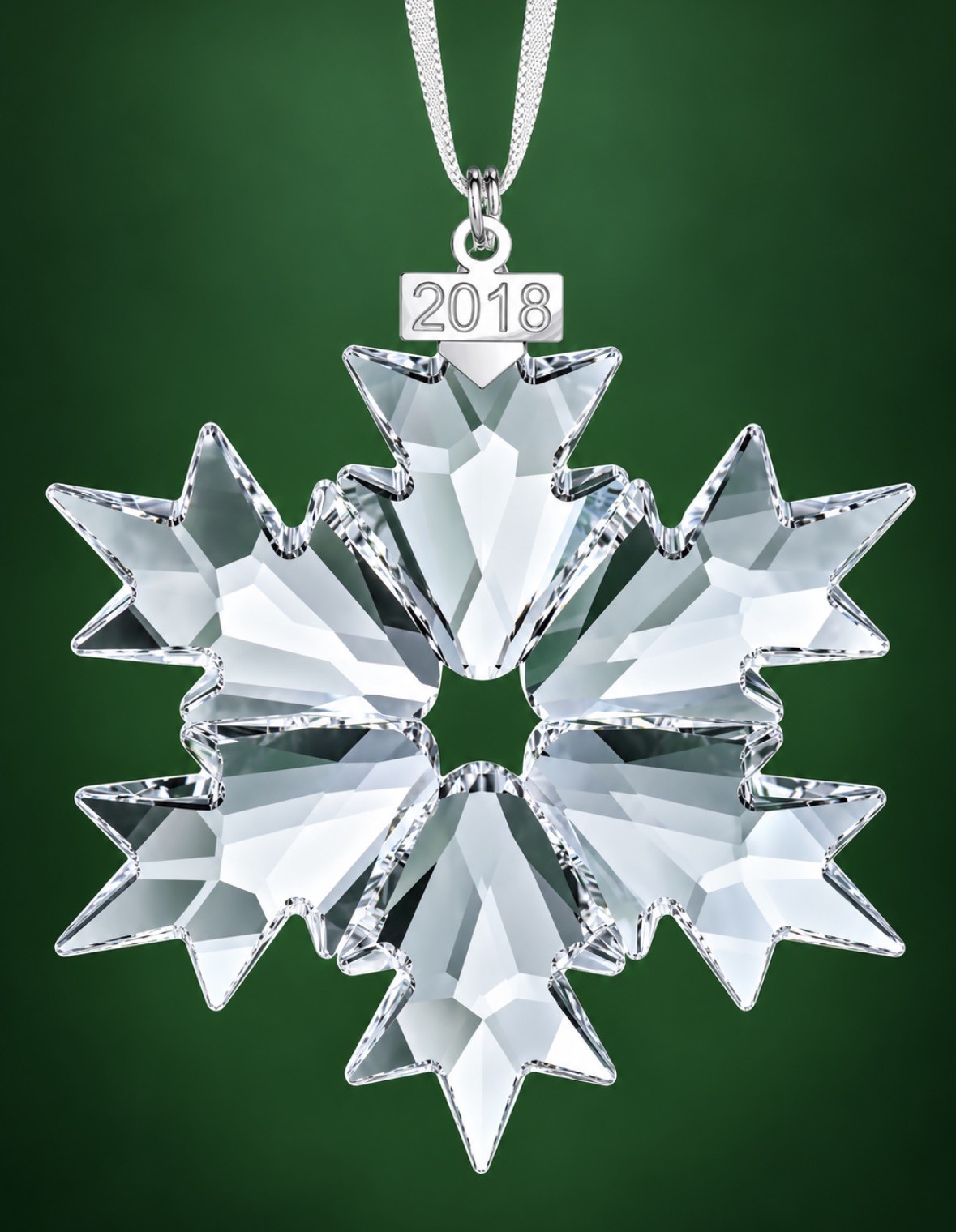 Swarovski Christmas Ornament Annual Edition 2018 Large Clear Crystal # 530157