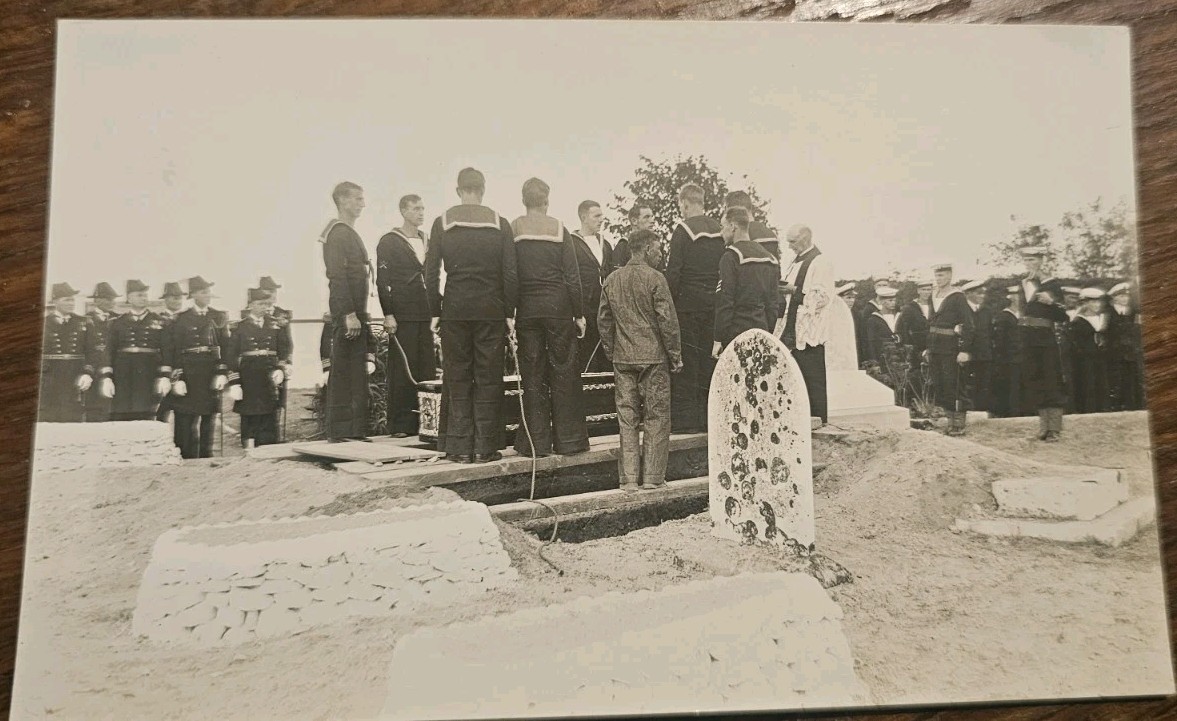 Original 1929 HMS Devonshire Funeral Photo Volos Greece HMS London Velox