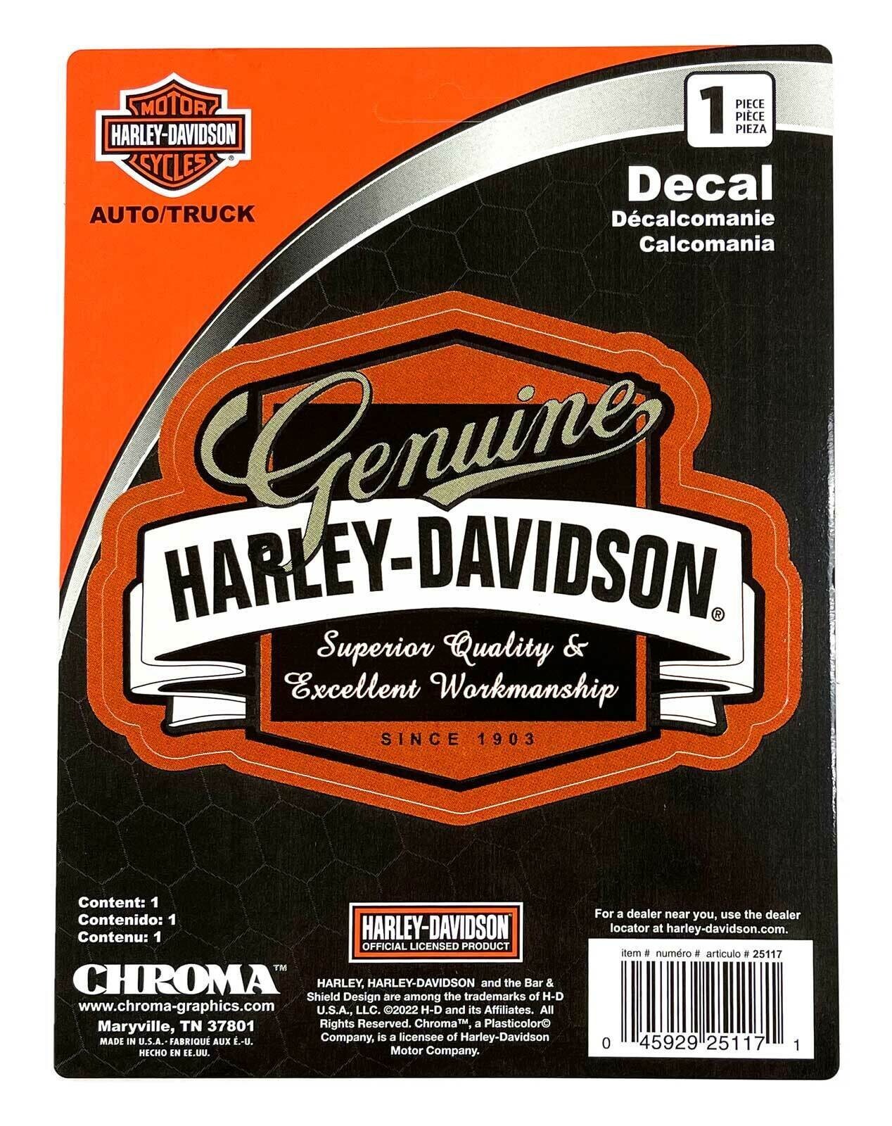 CHROMA CG25117 Harley-Davidson Genuine 5x4 Badge Decal
