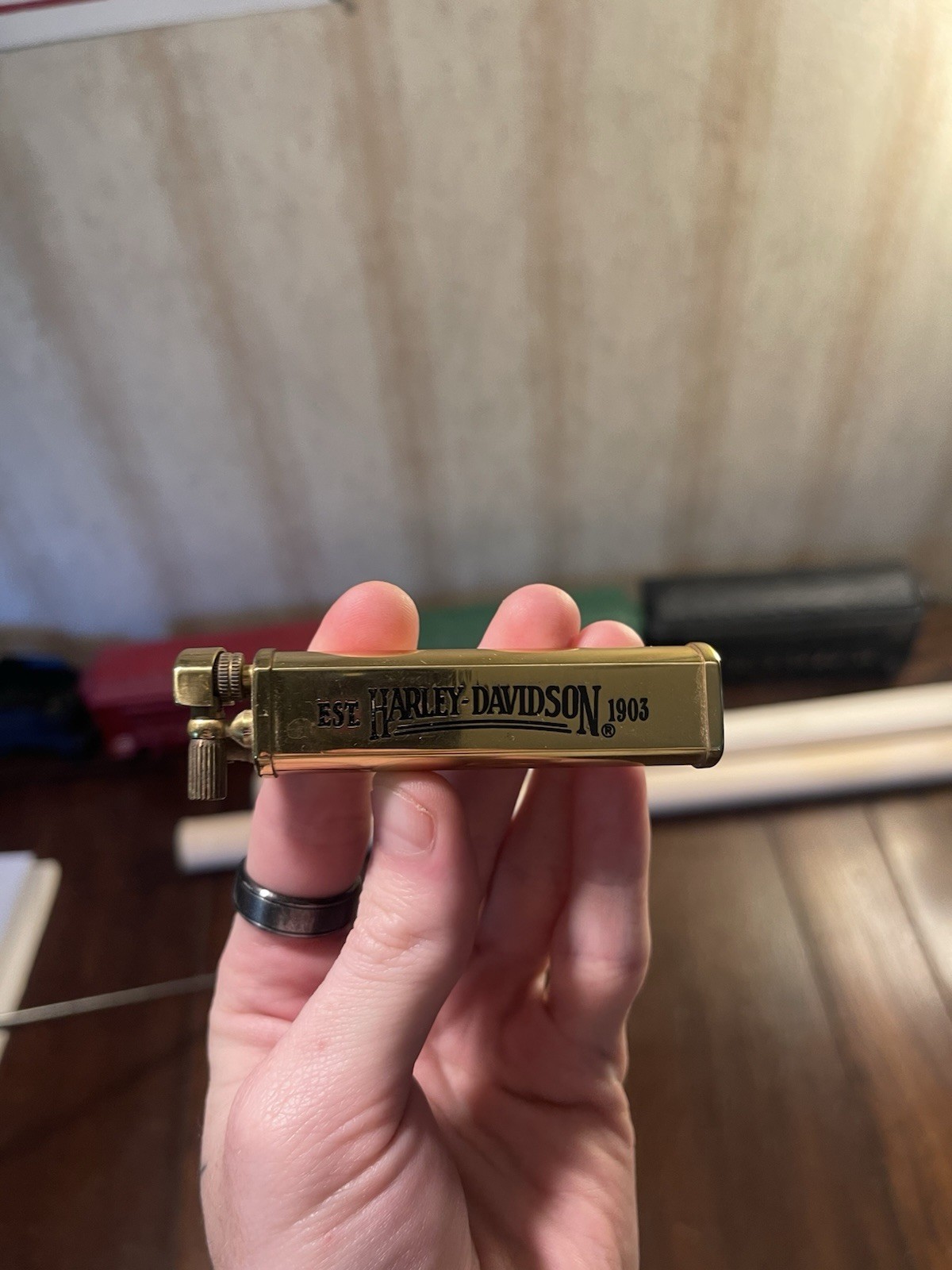 vintage Harley Davidson Casablanca Brass Lighter Very Good Condition 