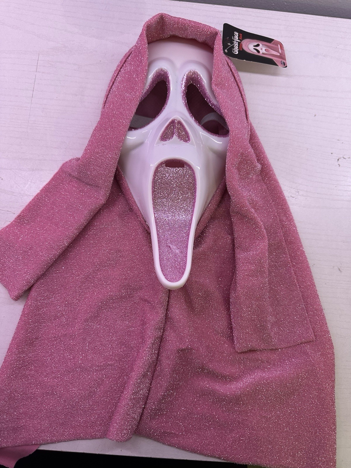 Scream GhostFace Pink Glitter Mask Official Fun World Stab Scream Pink Mask New
