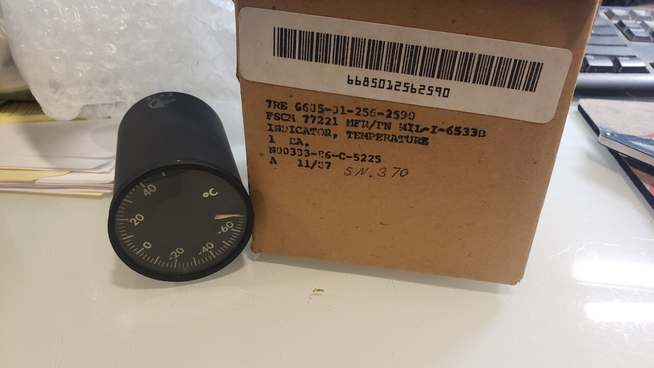 PHAOSTRON INSTRUMENT TEMP INDICATOR 1523-19945 6685-01-256-2590 H3 HELICOPTER