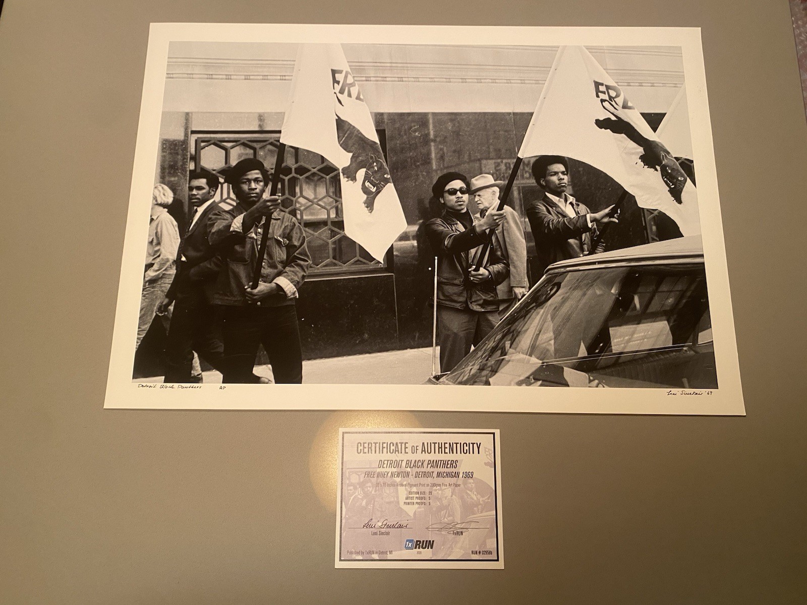 Leni Sinclair Detroit Black Panthers Free Huey Newton 1969 Art Print Signed COA