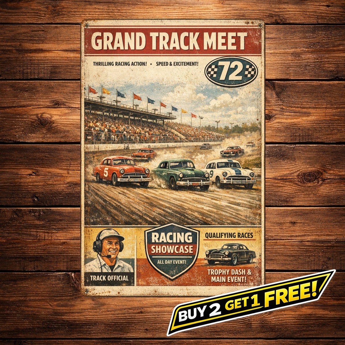 Old Dominion 500 Martinsville Speedway Vintage Metal Wall Sign 8x12