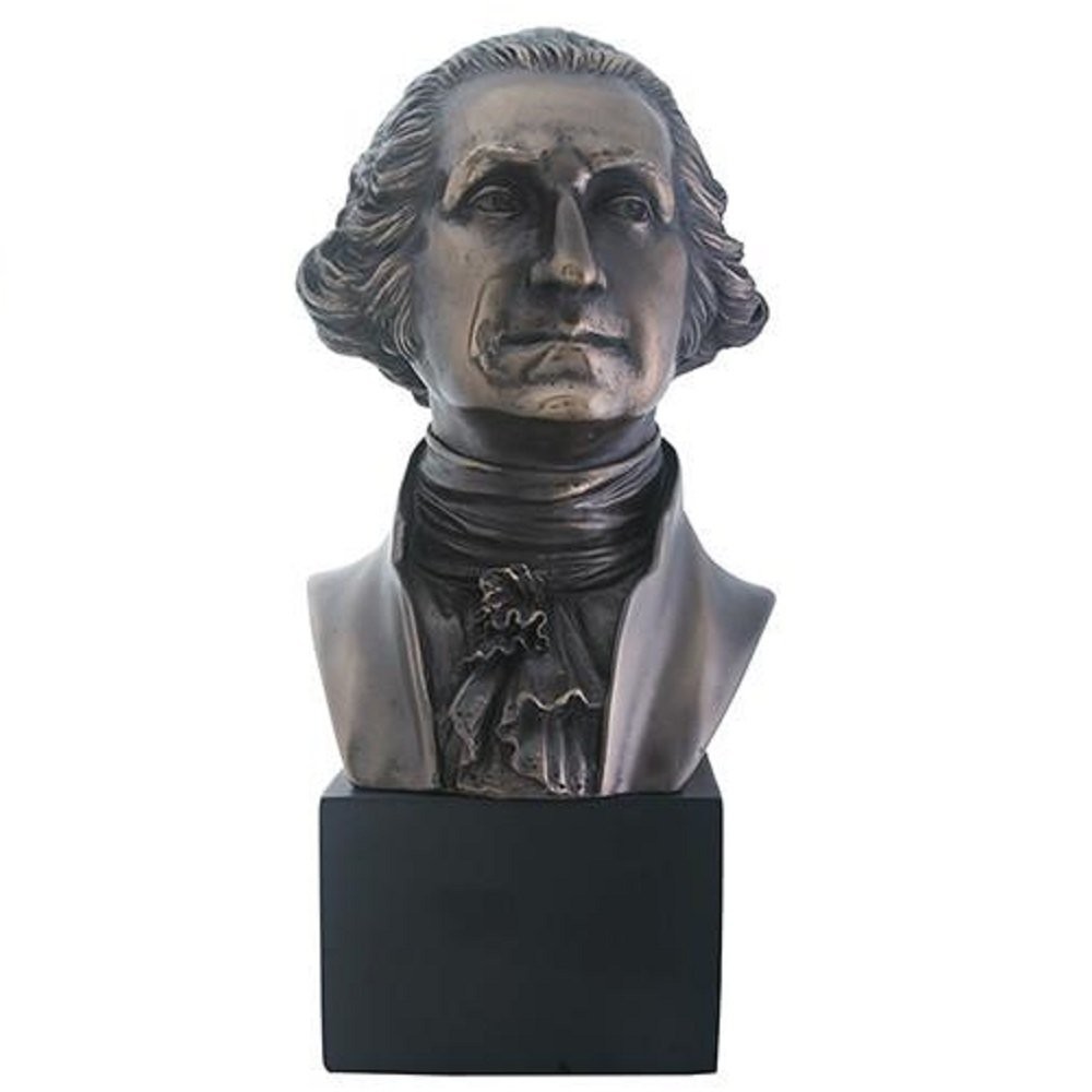 Summit President George Washington Bust Statue Sculpture, Bronze Finish
