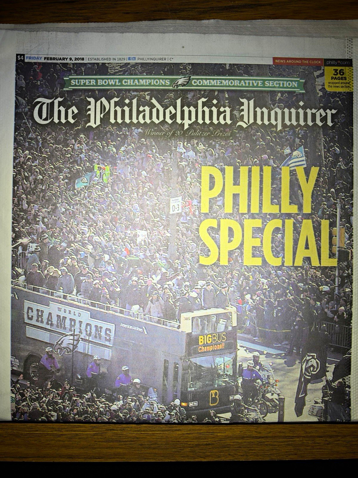 Eagles Philly Special Super Bowl Philadelphia Inquirer Parade Paper, Never Read