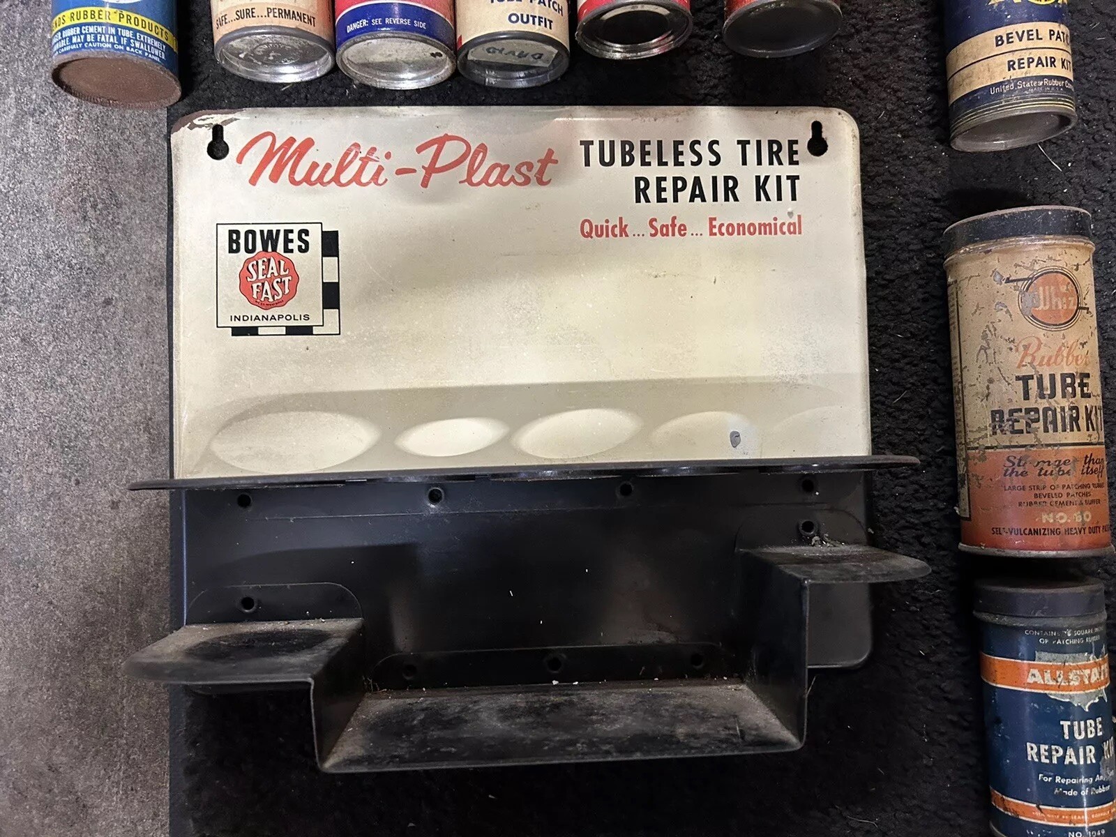 Vintage Bowes Seal Fast Multi-Plast Tubeless Tire Repair Kit Wall Display