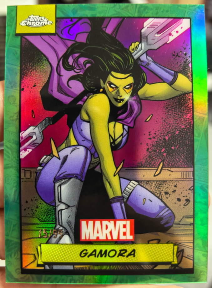 2024 Topps Chrome Gamora Green Prizm Collectible Card