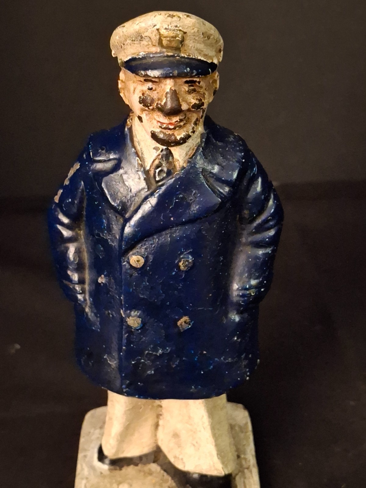 Rare Antique Cast Iron Sea Captain Doorstop 1930s Hubley Littco Bridge Officer