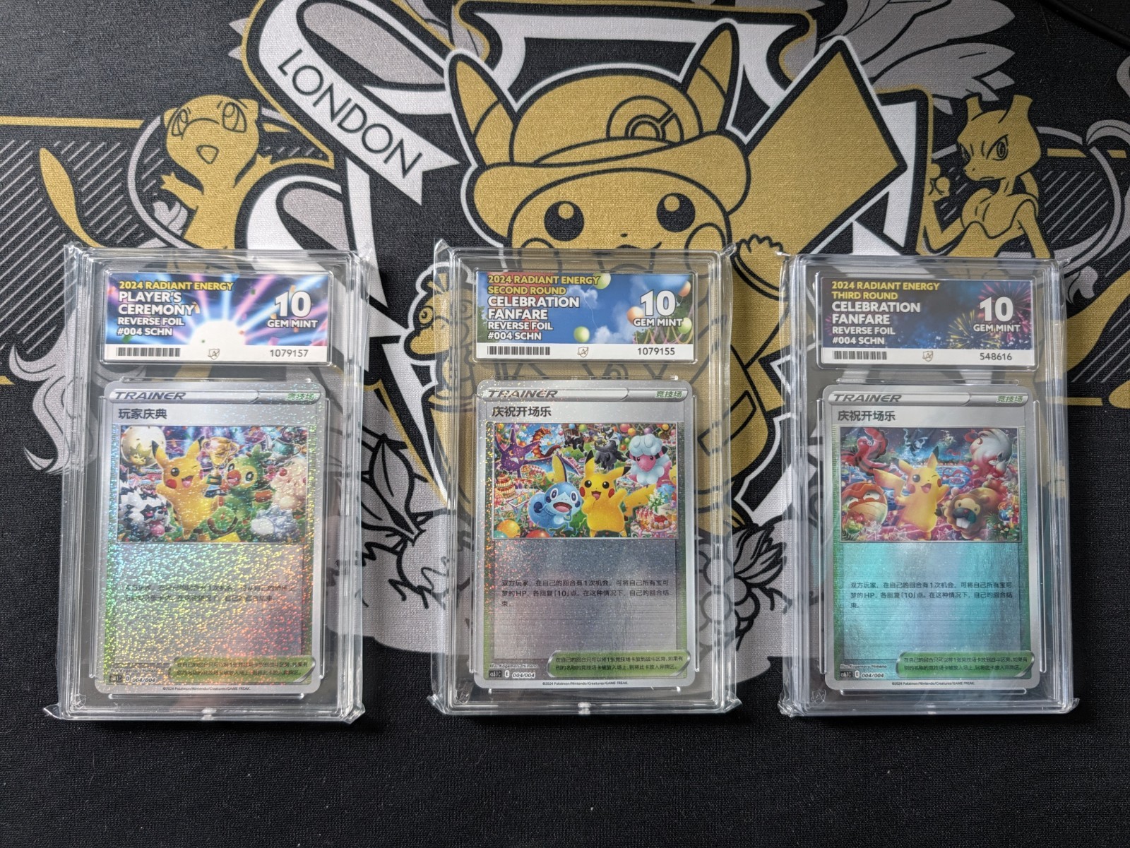 Pokémon TCG Radiant Energy Fanfare #004 3x Graded Ace 10 1st/2nd/3rd Round Rare