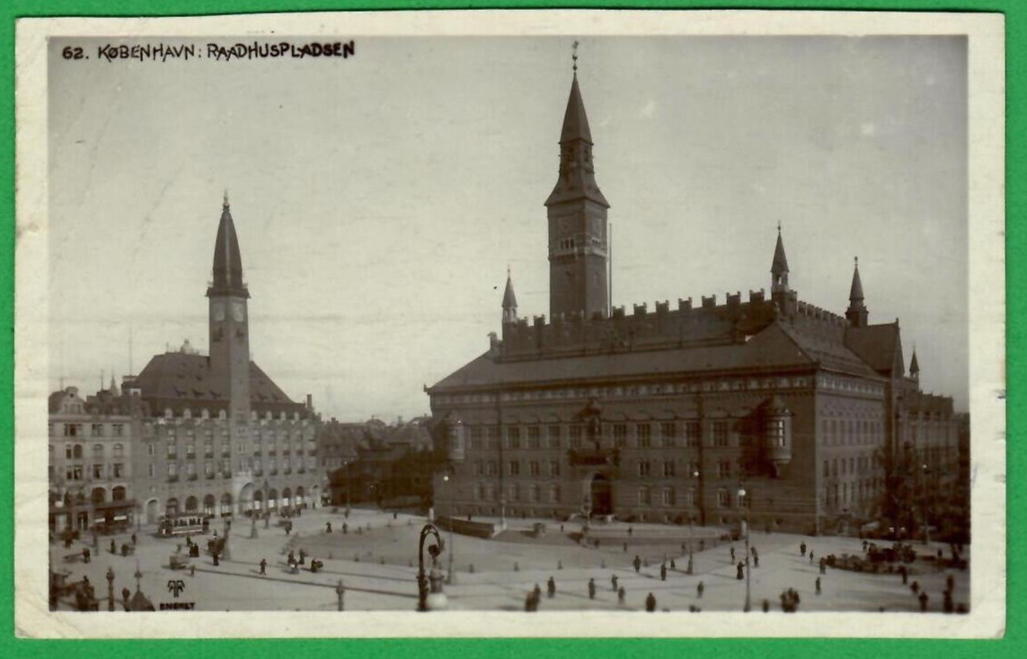 Denmark Copenhagen. Town Hall Square. VINTAGE POSTCARD USED 1835