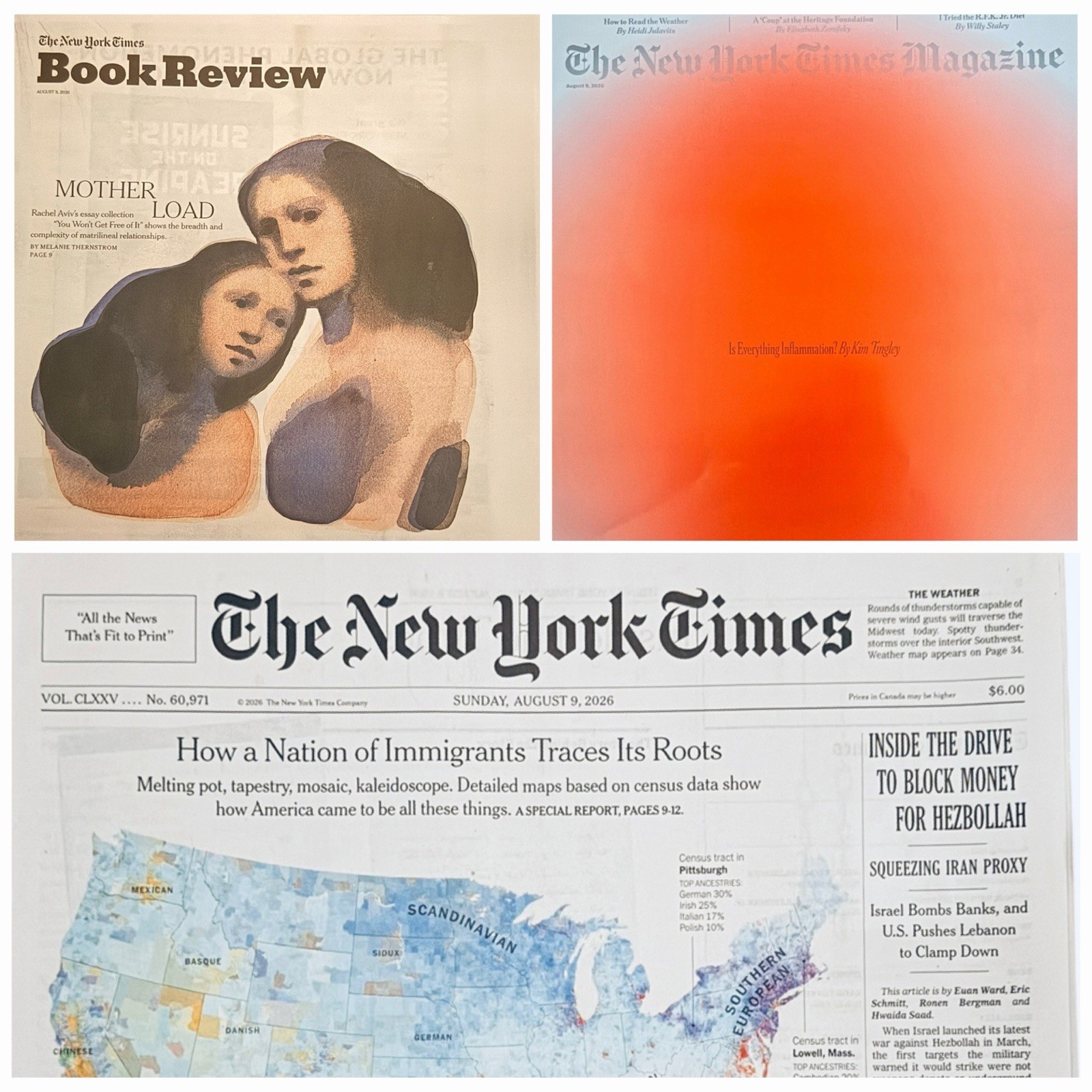 The New York Times Newspaper August 9 2026 SUNDAY Complete Print Paper UNREAD