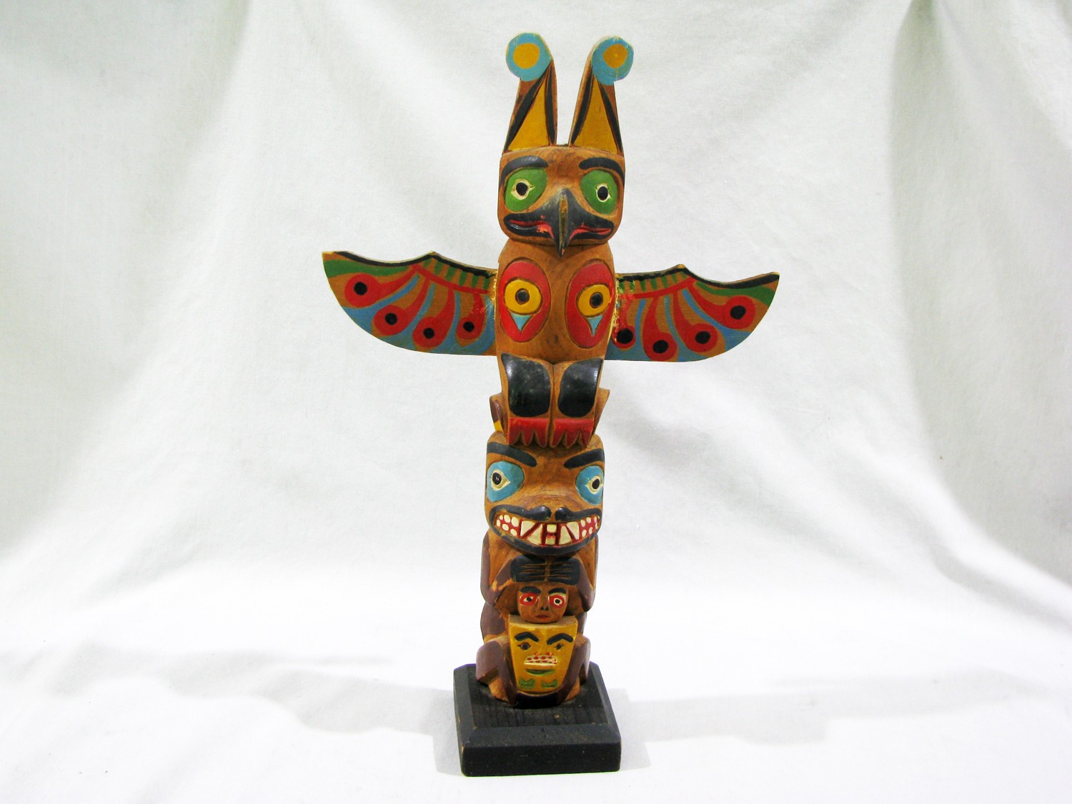 Antique HAIDA NORTHWEST COAST CARVED TOTEM POLE - 1938 INSCRIPTION -AS FOUND 13\