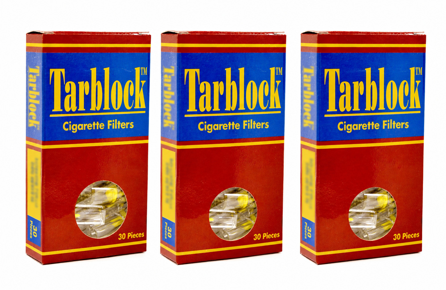 TARBLOCK Disposable Cigarette Filter Tips 4-Hole 3 Packs 90 Filters