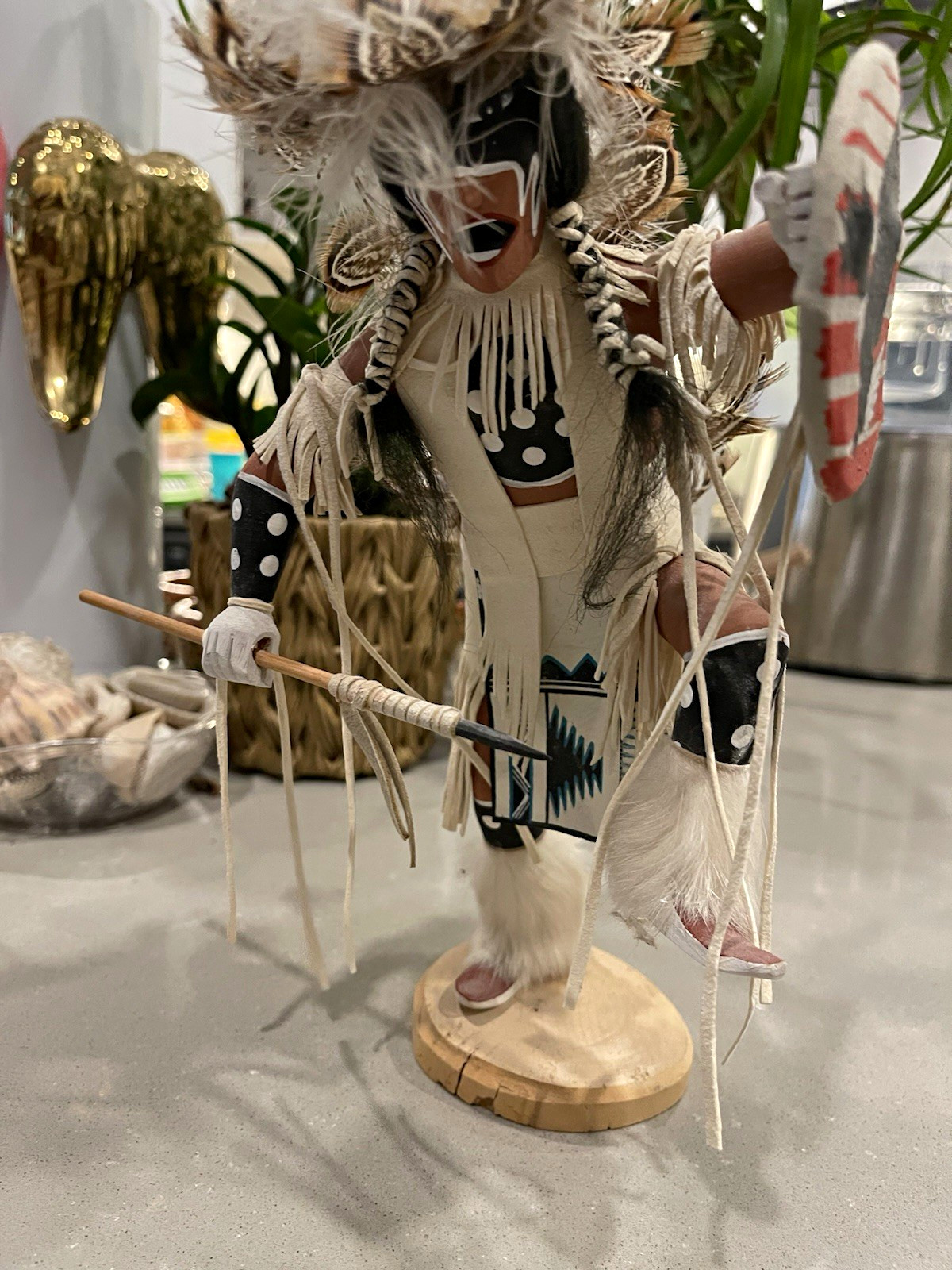  Navajo Native American Shield Dancer Handmade Doll Figurine 1997