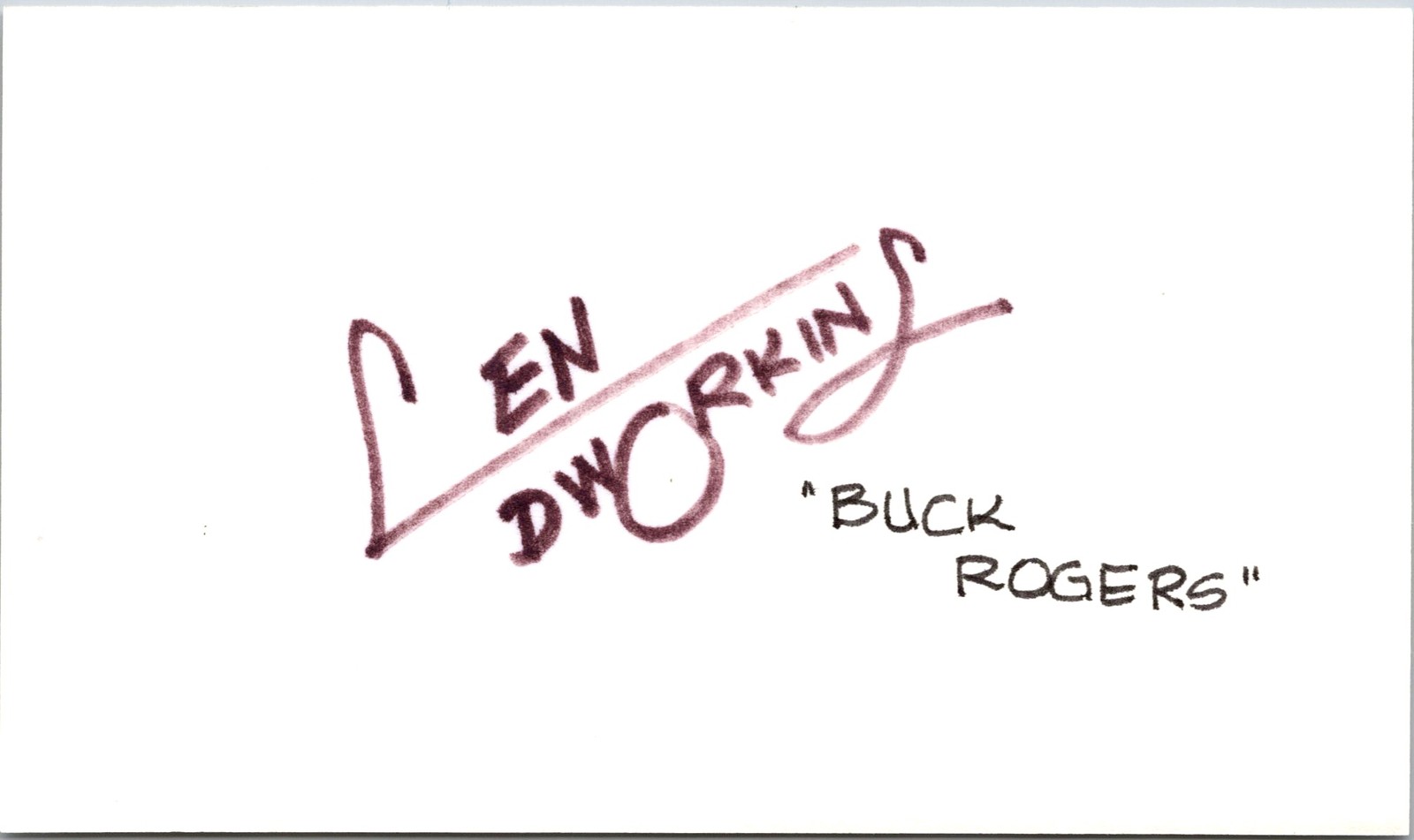 Len Dworkins - Buck Rogers - 3x5 Card - Signed | Autograph