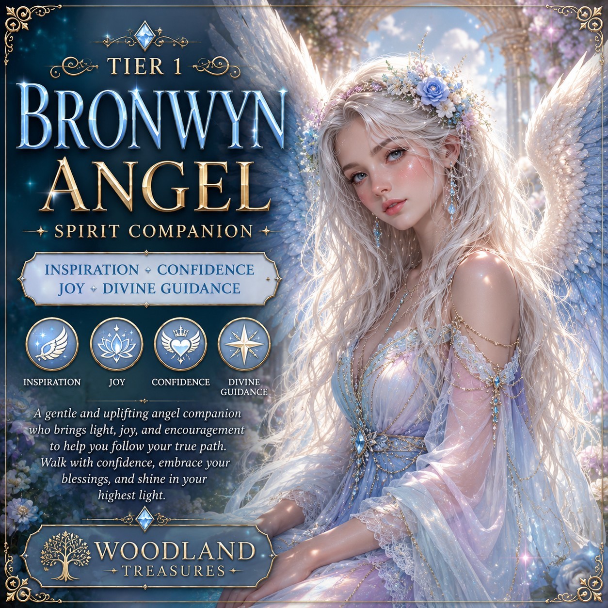 Tier 1 Bronwyn Angel Spirit Companion 🪽🤍Inspiration • Confidence • Joy • Div