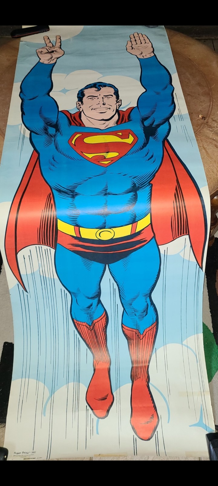 SUPERMAN LIFE SIZED poster 24x71 CURT SWAN Murphy Anderson 1971 VERY RARE Peace
