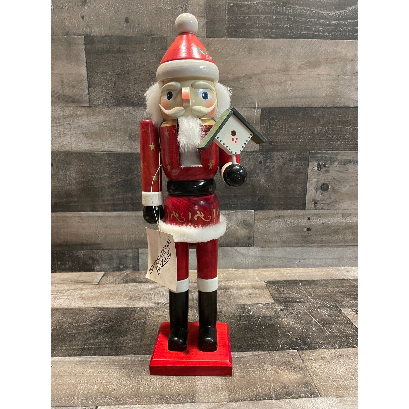 Pfaltzgraff International Bazaar Santa Nutcracker with Birdhouse 44142422 NEW
