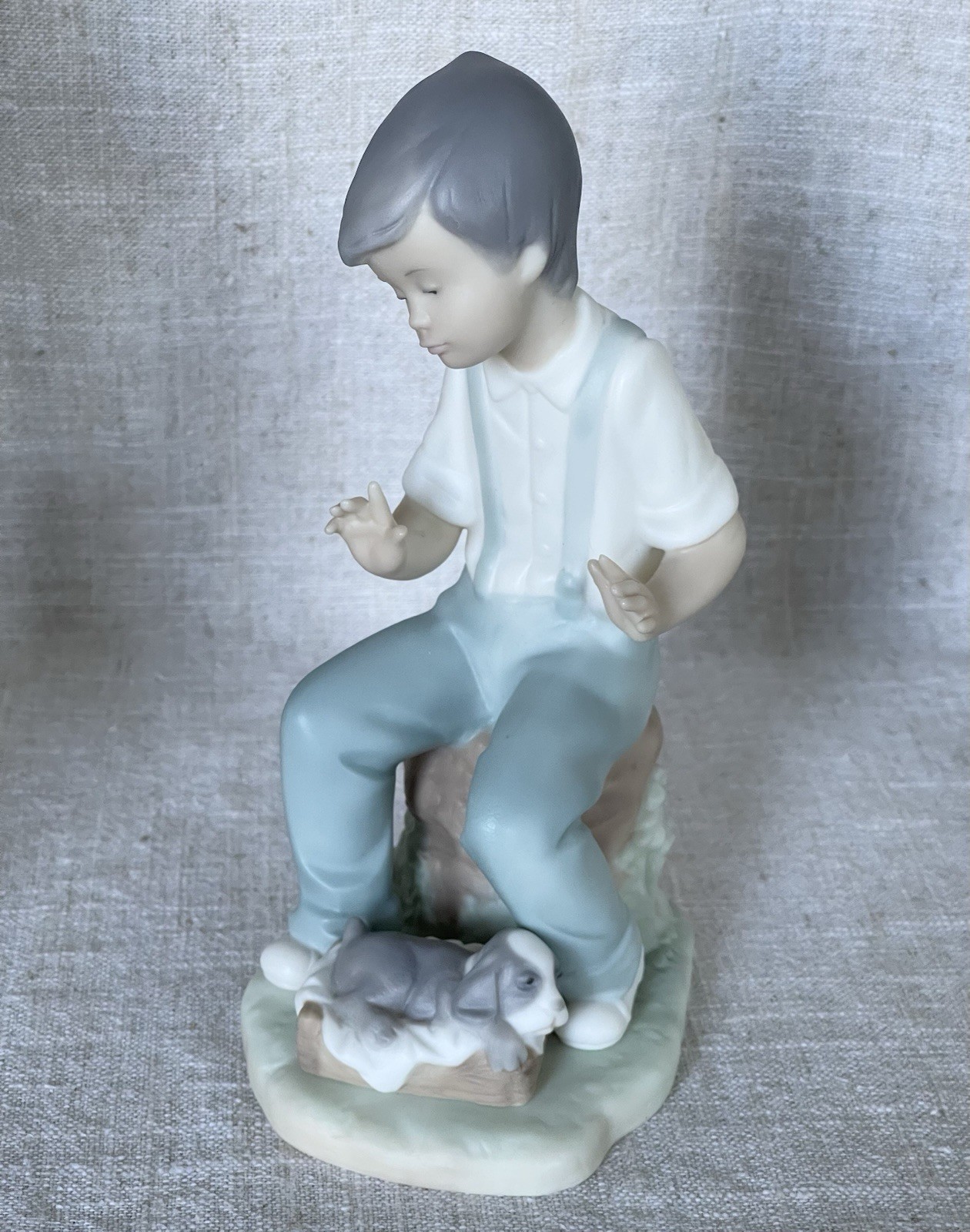 Vintage 1991 Golden Memories by LLADRO Daisa Boy w Pet Dog Figurine 7”x4” Spain