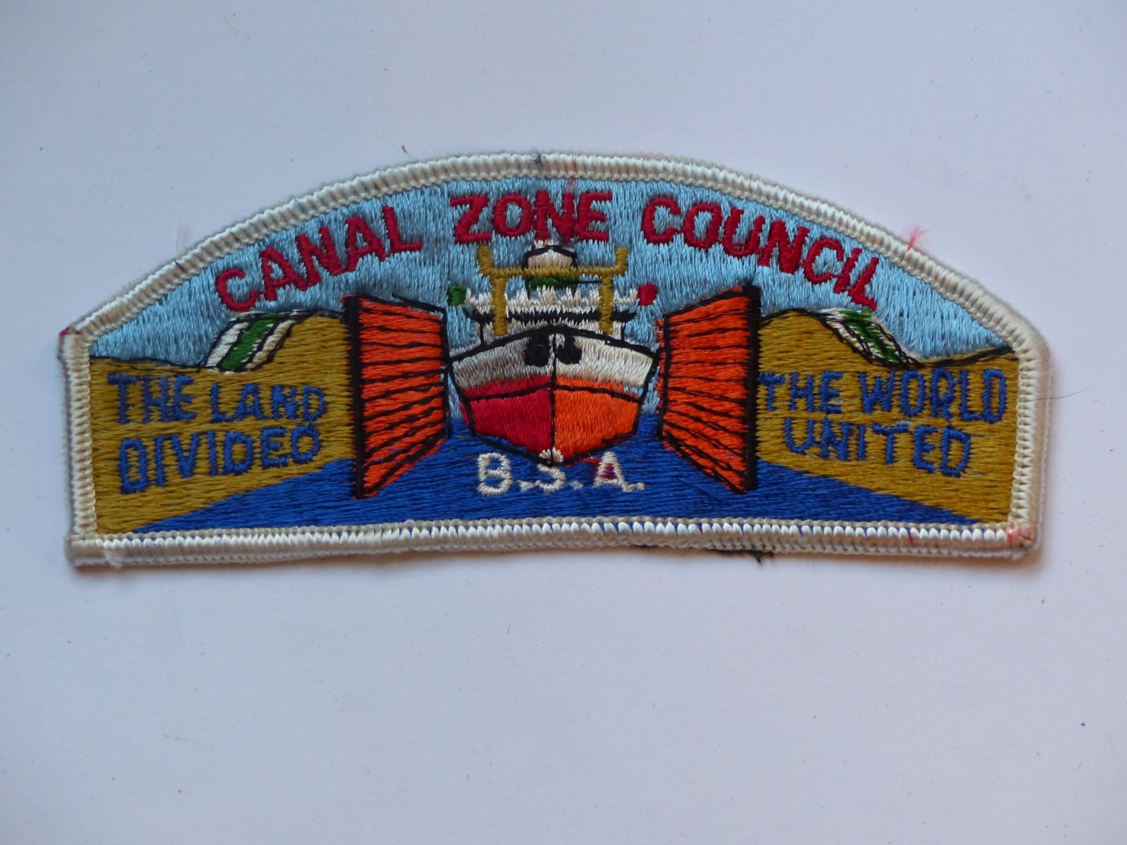 Damaged Vintage Canal Zone Council Ship Boy Scouts BSA CSP Shoulder Patch Scarce