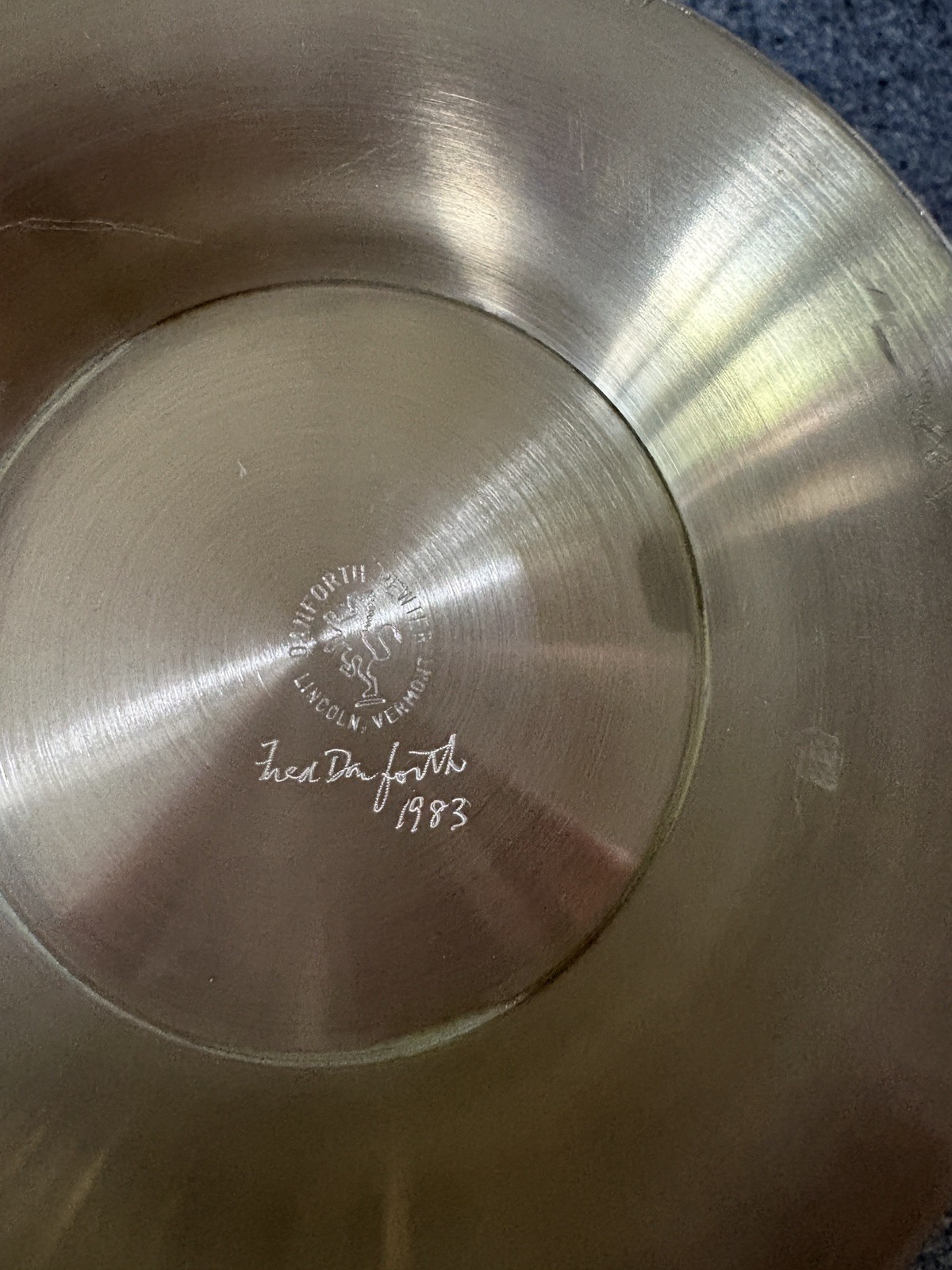 Fred Danforth signed 1983 pewter Bowl