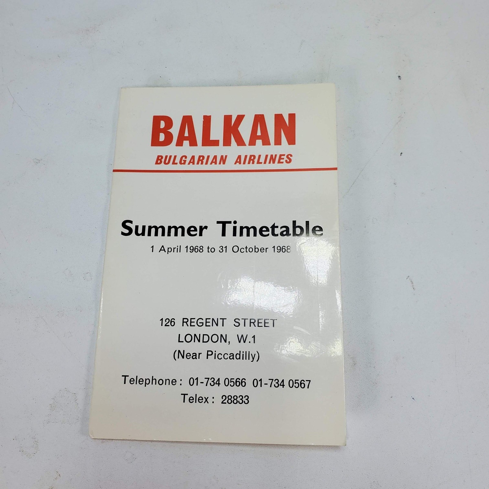 Balkan Bulgarian Airlines Summer Timetable 1968 Vintage Aviation Memorabilia