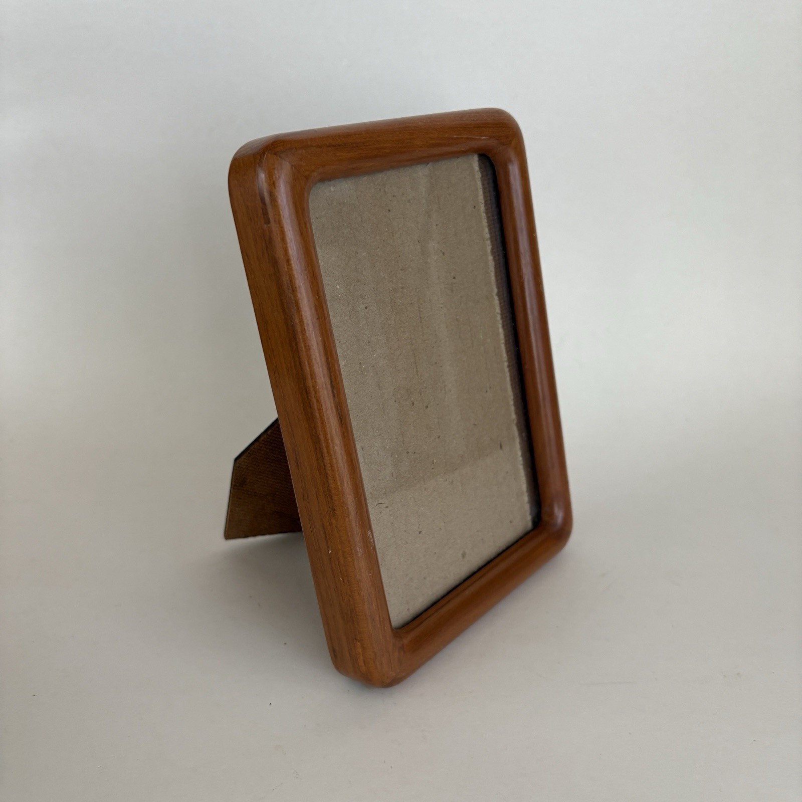 Vintage Mid Century Teak Wood Picture Frame Easel 4x6