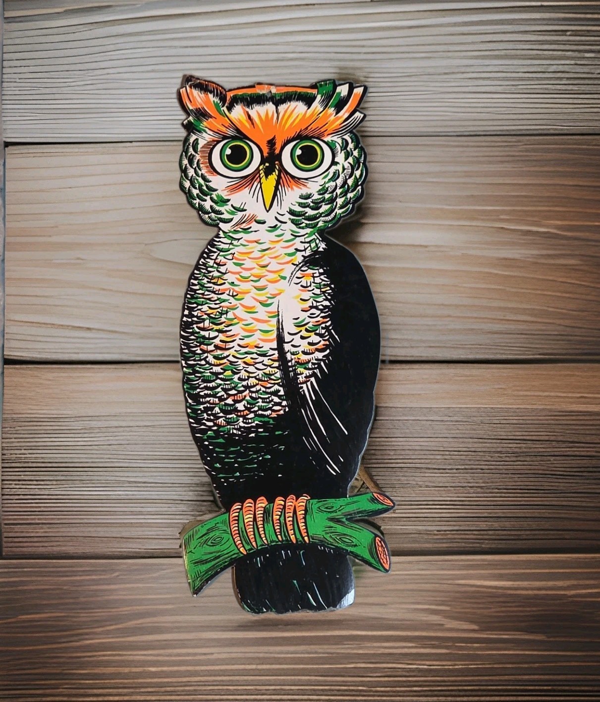 RARE Vintage BEISTLE Halloween Owl Die Cut 21 1/2\