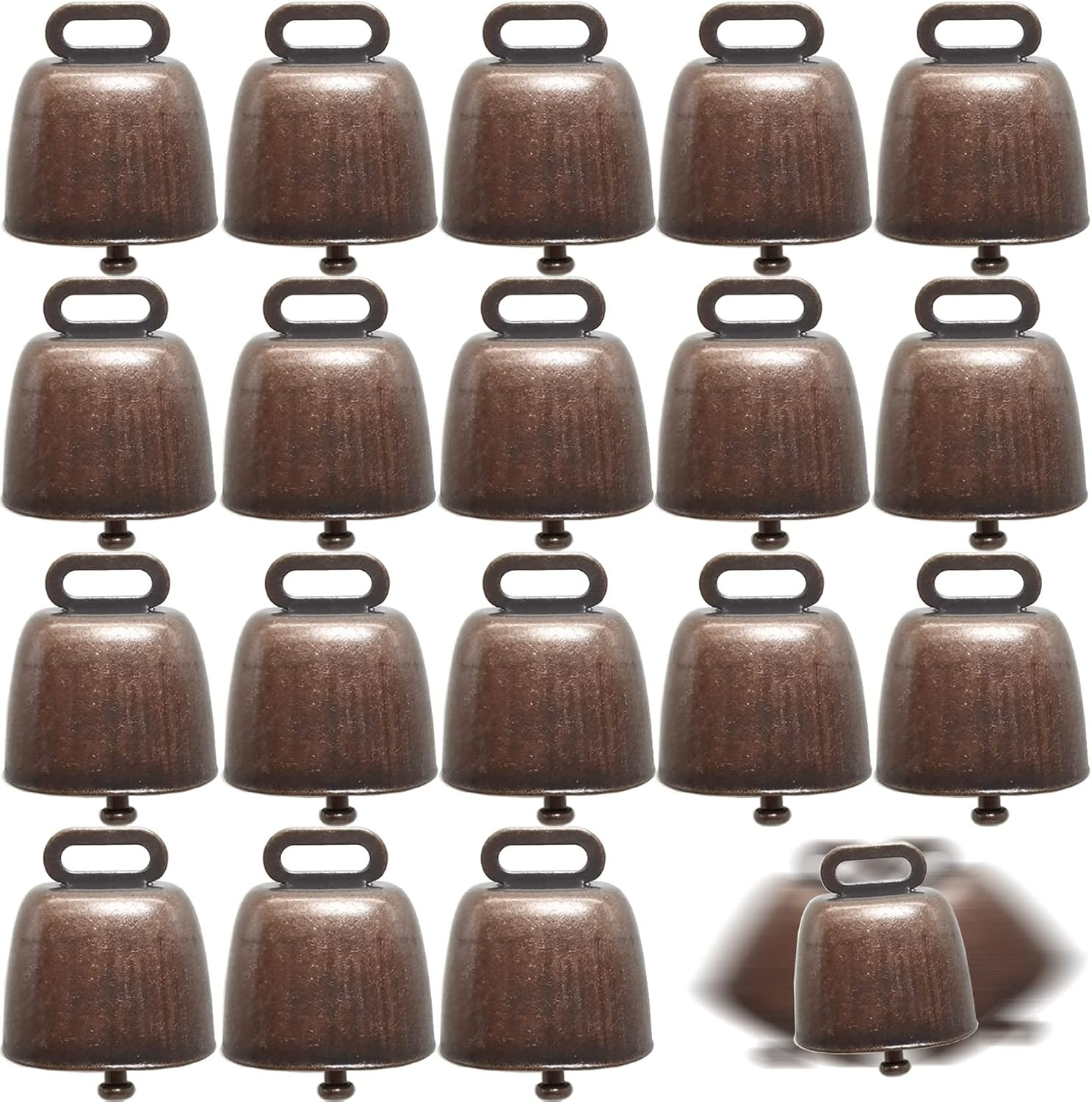 18PCS Cow Horse Sheep Grazing Copper Bells Small Brass Bells Cattle Goat Farm Lo