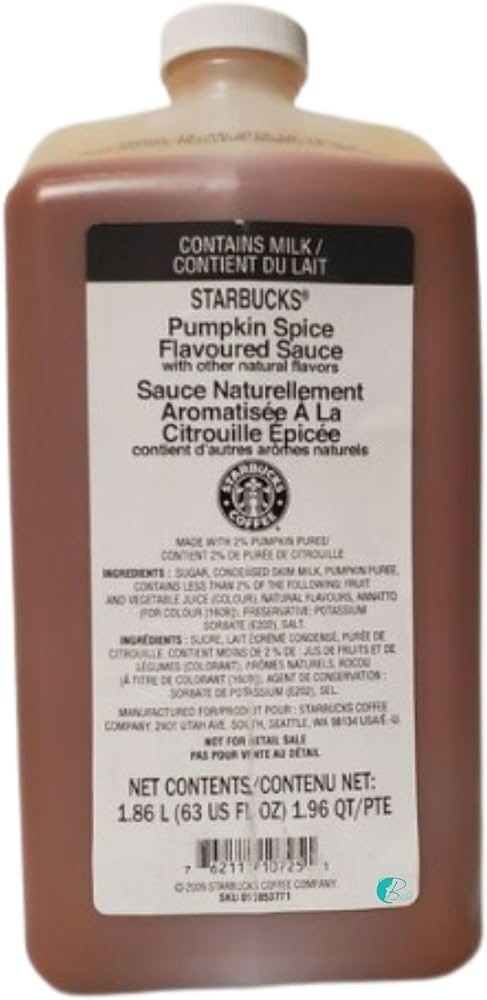 Starbucks Flavoring Sauce - Coffee, Dessert, Frappuccino - Pumpkin Spice (63 oz) Starbucks Flavoring Sauce - Coffee, Dessert, Frappuccino - Pumpkin Spice (63 oz)