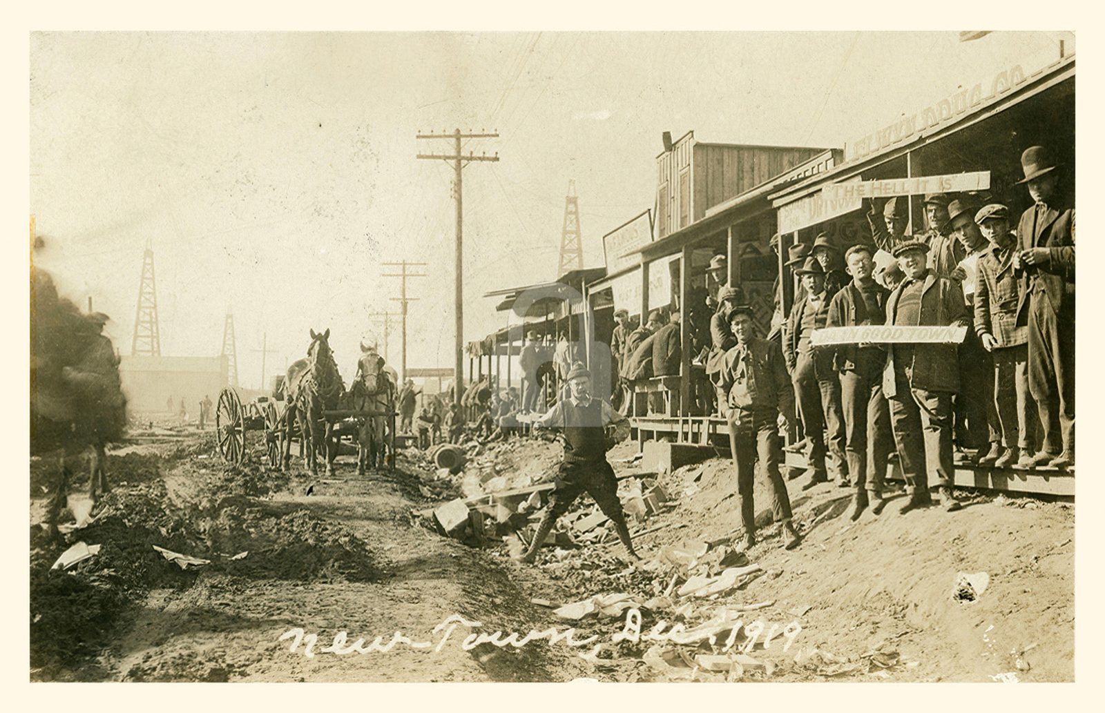 Newtown TX Texas 1919 RPPC Photo Postcard Copy