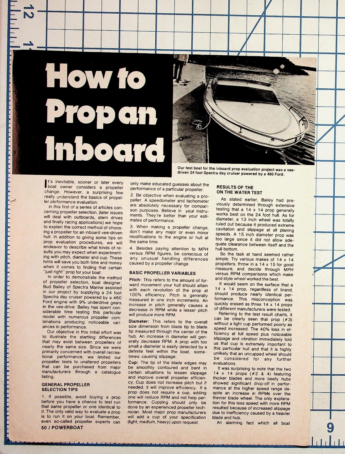1976 Powerboat Magazine Article: How To Prop Inboard, Hamilton Jet Drive