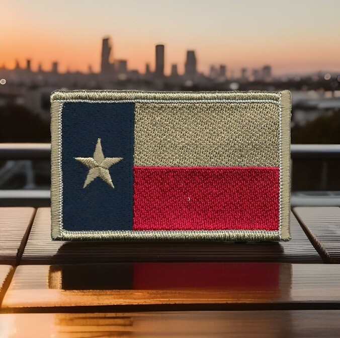Texas State Flag Patch Embroidered Fits For VELCRO® BRAND Fastener