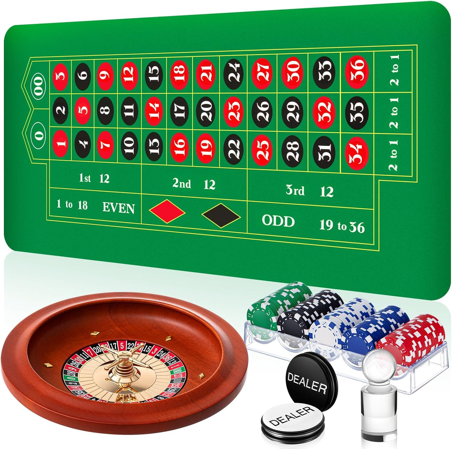 El juego de ruleta incluye 11''
