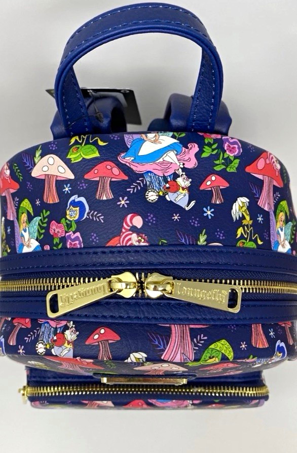Loungefly Disney Alice in Wonderland Backpack Blue Multicolor Disney Parks