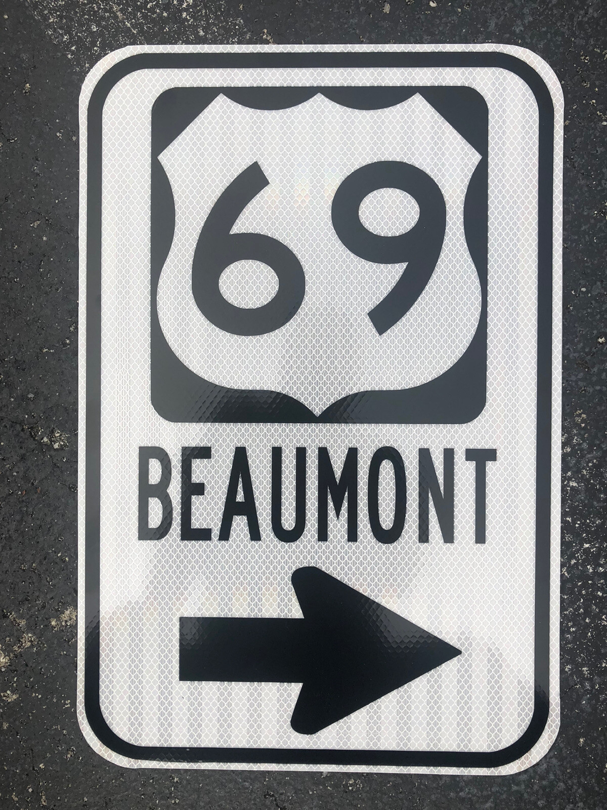 US 69 Highway road sign Beaumont Texas  12