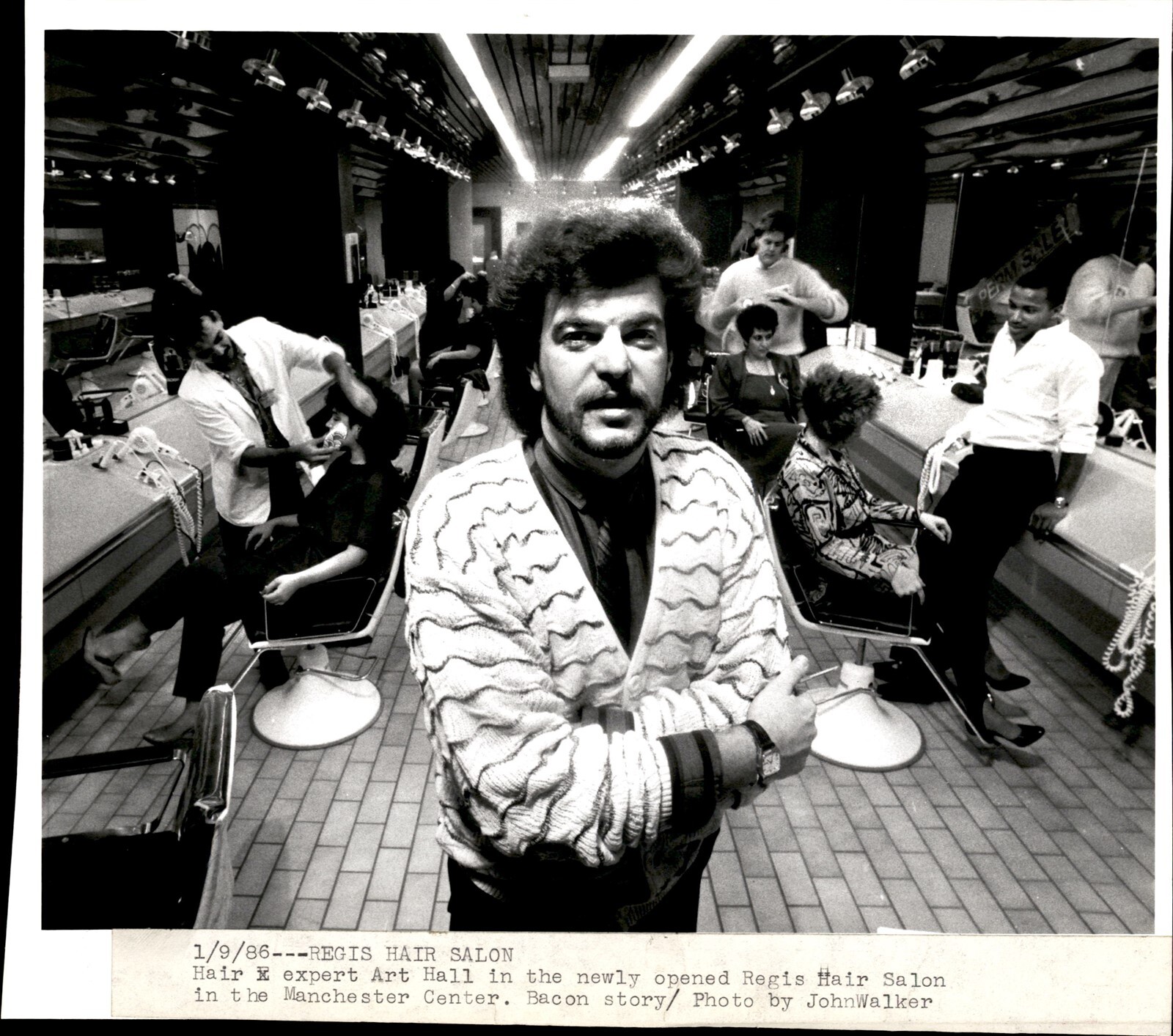 LG72 1986 Original John Walker Photo ART HALL Regis Salons Master Hair Stylist