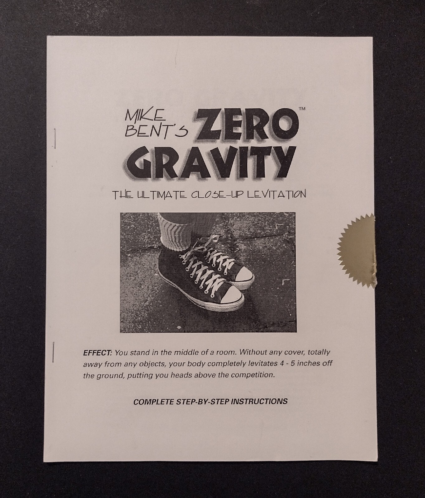 Mike Bent\'s ZERO GRAVITY The Ultimate Close-up Levitation Official Signed & Numb