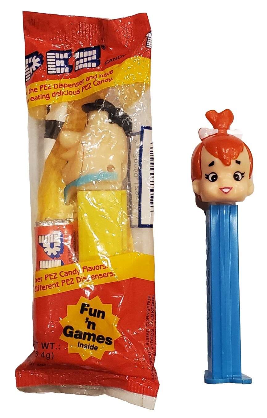 (2) VTG 1992 Flintstones PEZ Candy Dispensers - Fred Flintstone NEW, Pebbles